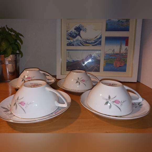 ✧Vintage Golden Rose Tea cups |Pink Rose by Max Schonfeld - Picture 5 of 8